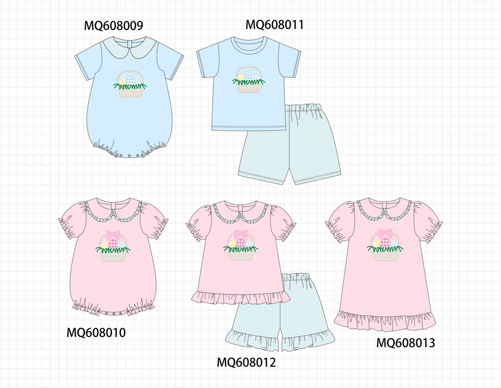 PO103 Pink&blue easter egg applique collection
