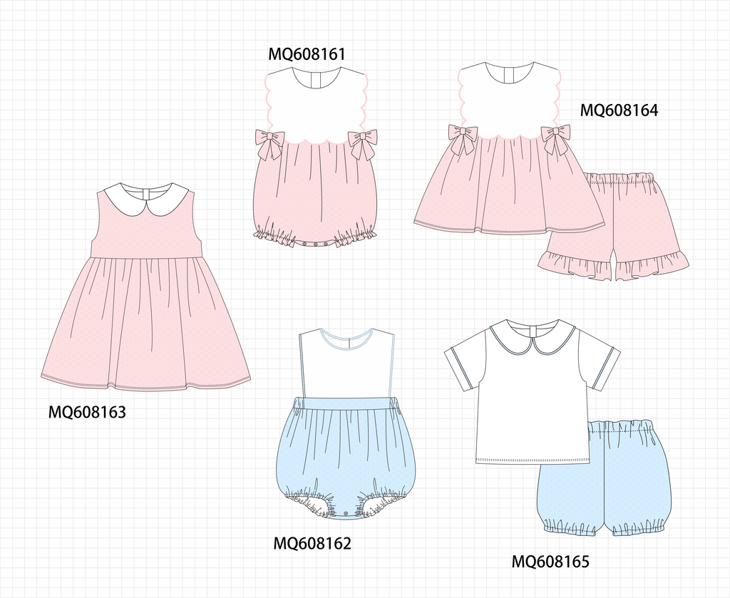 PO103 Pink&blue swiss dot collection