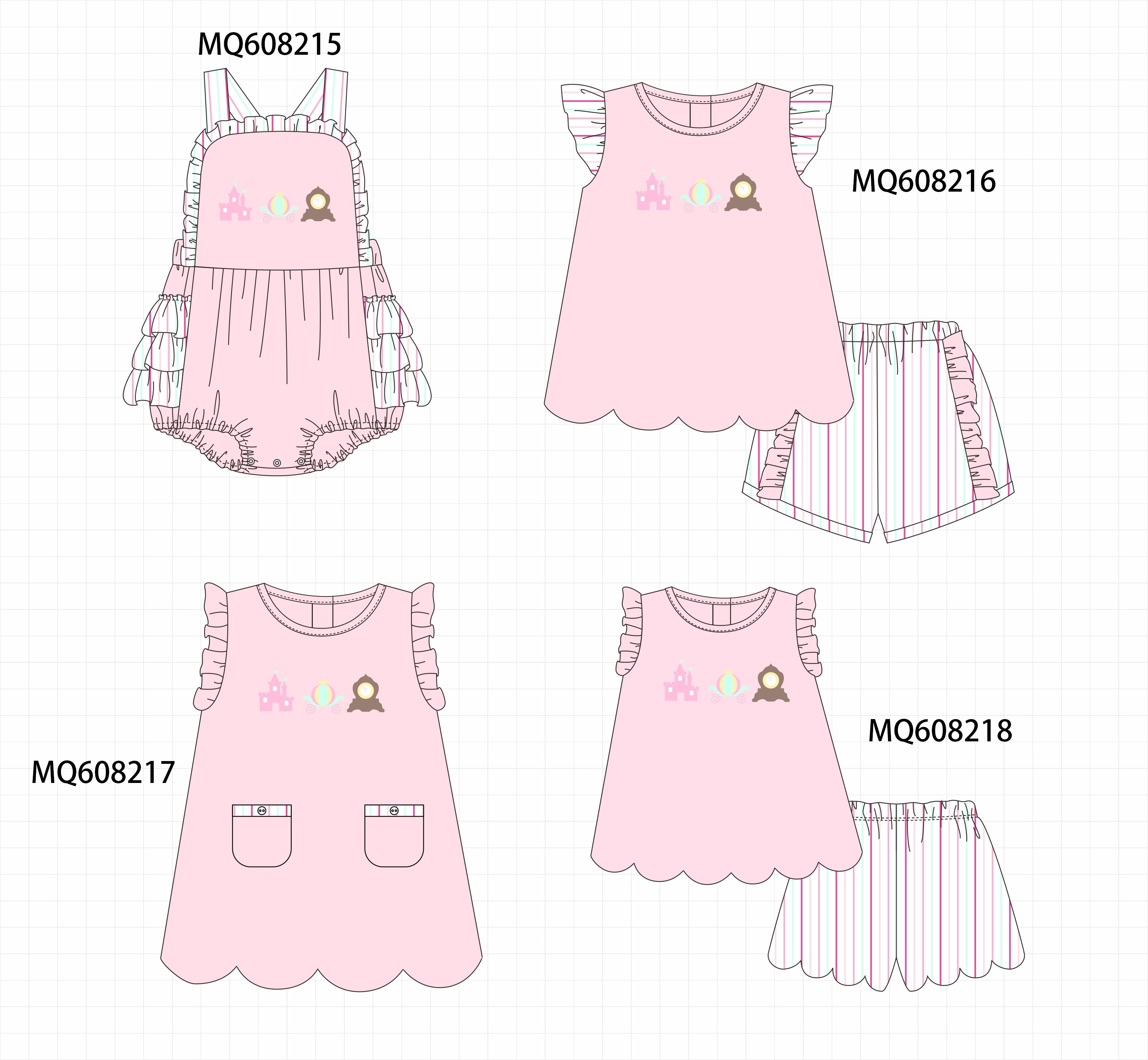PO103 Pink castle embroidery ruffle collection