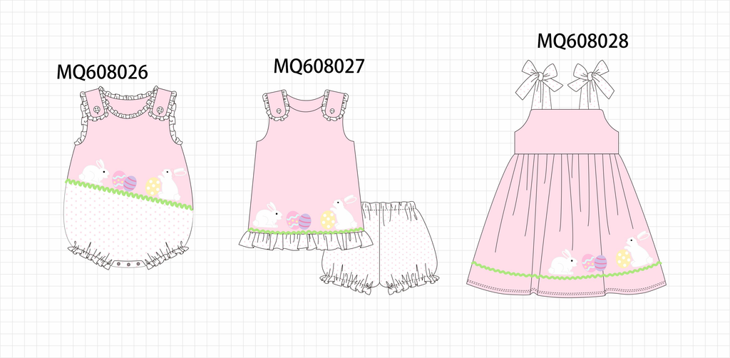 PO103 Pink easter bunny egg ruffle collection