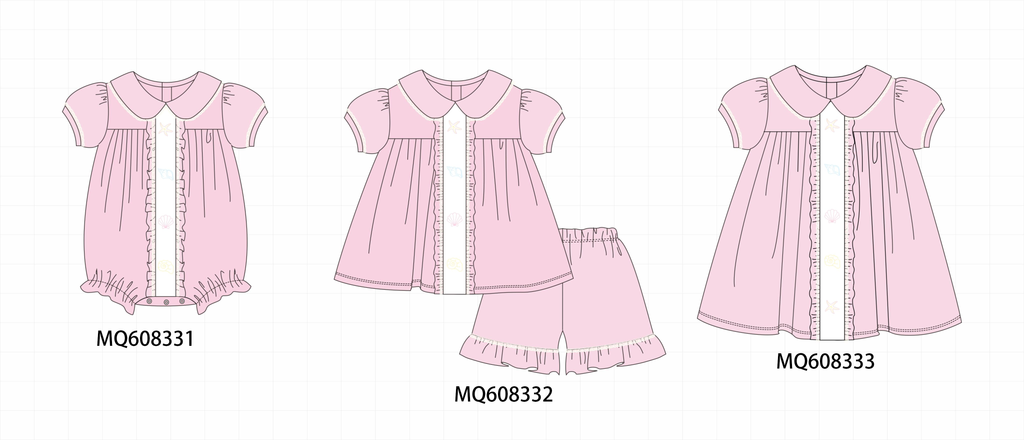 PO103 Pink starfish shell embroidery collection