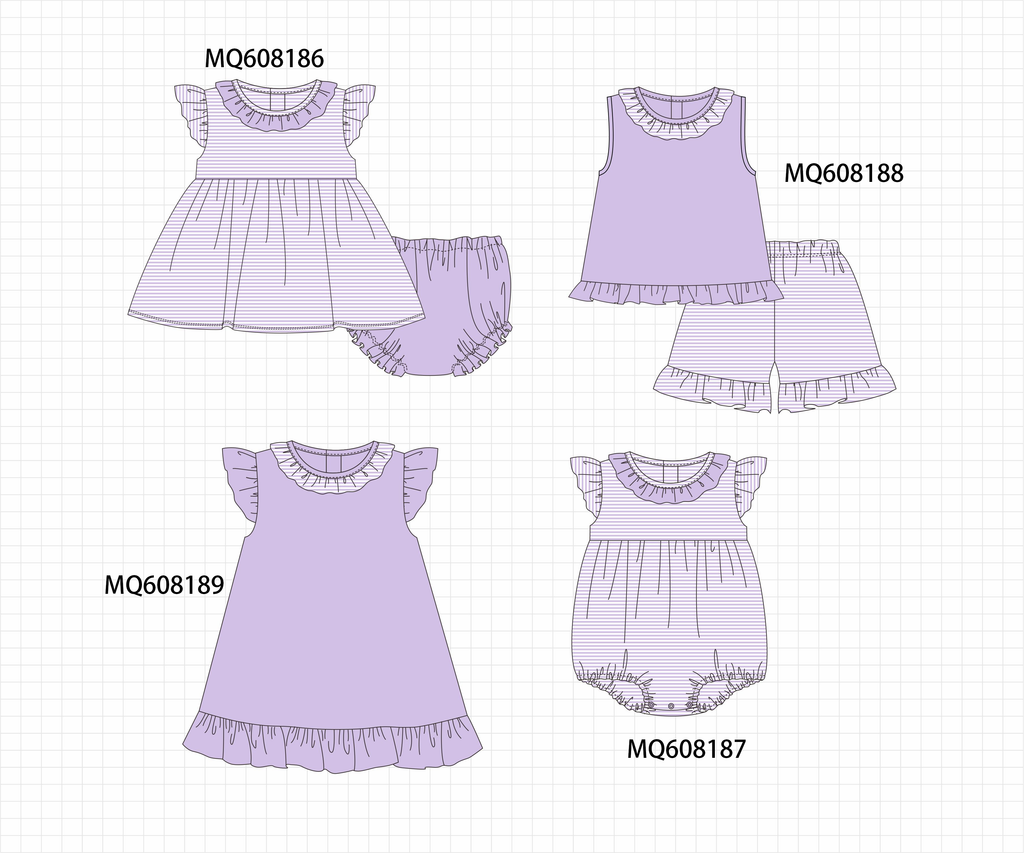 PO103 Purple stripe ruffle collection