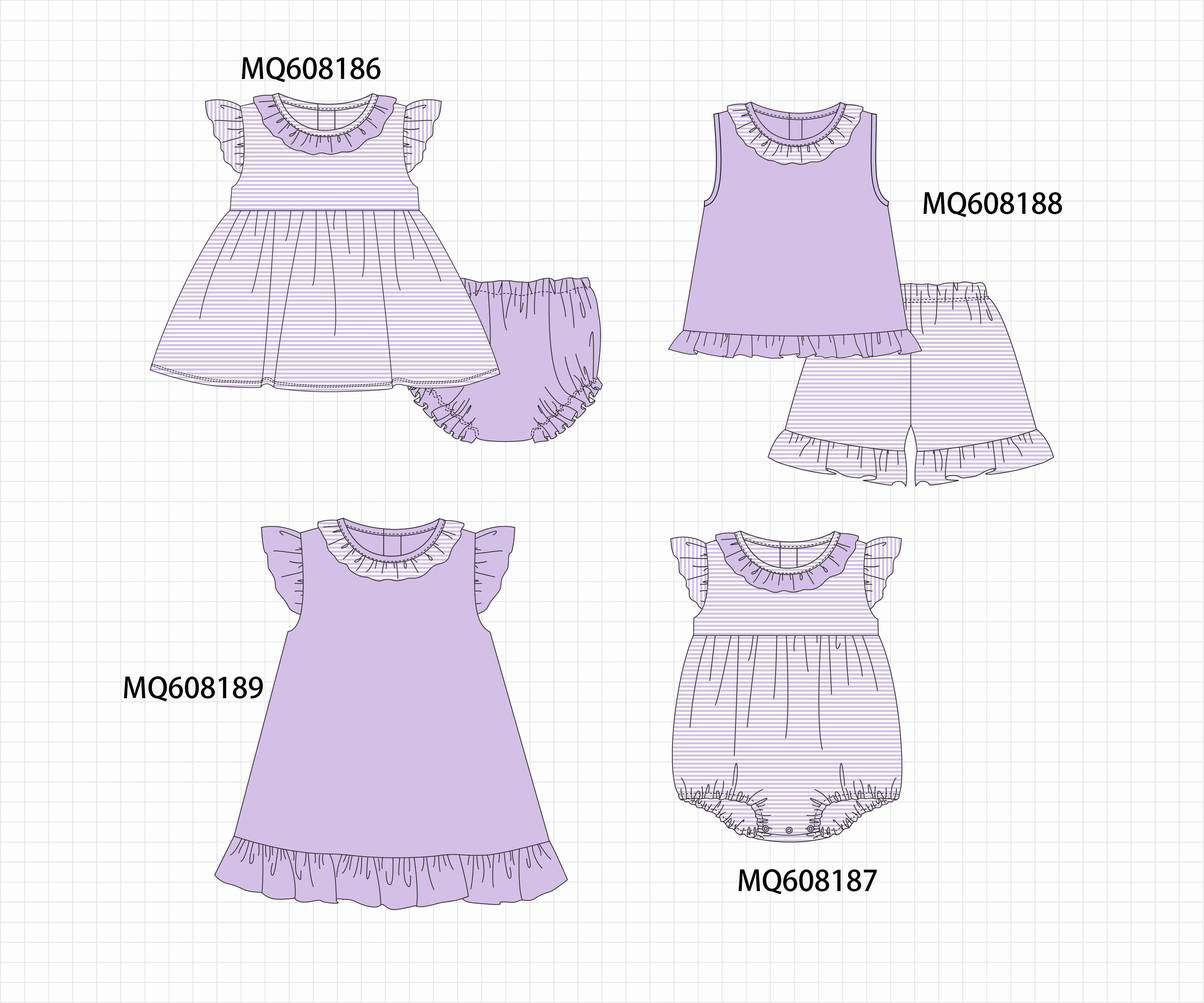 PO103 Purple stripe ruffle collection