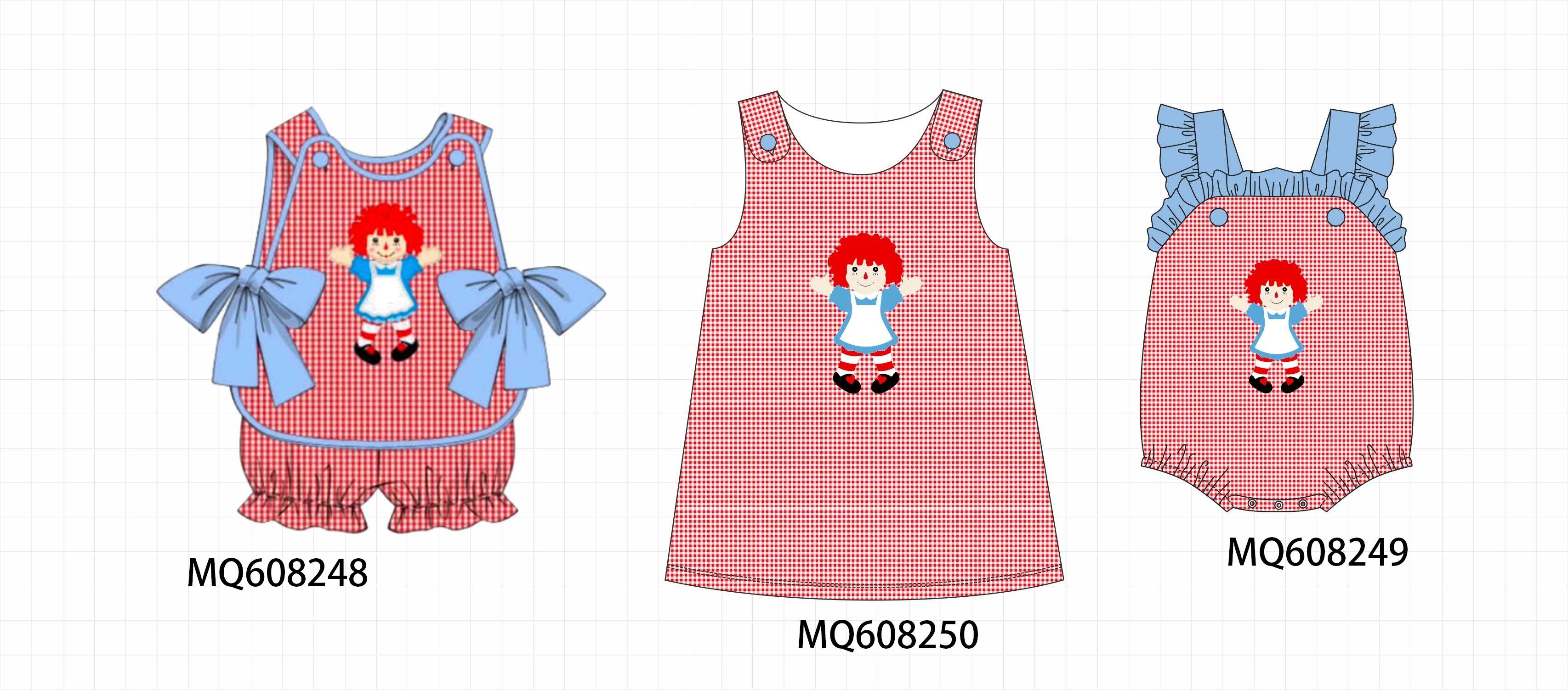 PO103 Red Raggedy Ann applique gingham collection