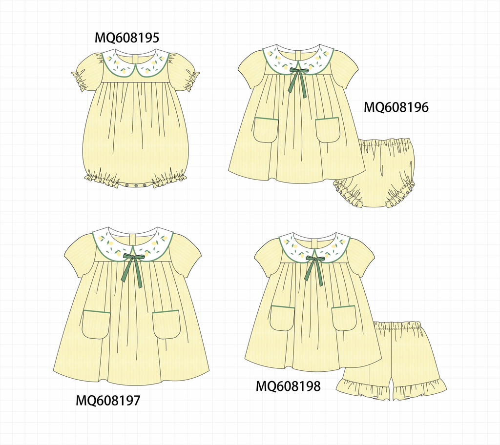 PO103 Yellow lemon embroidery collection