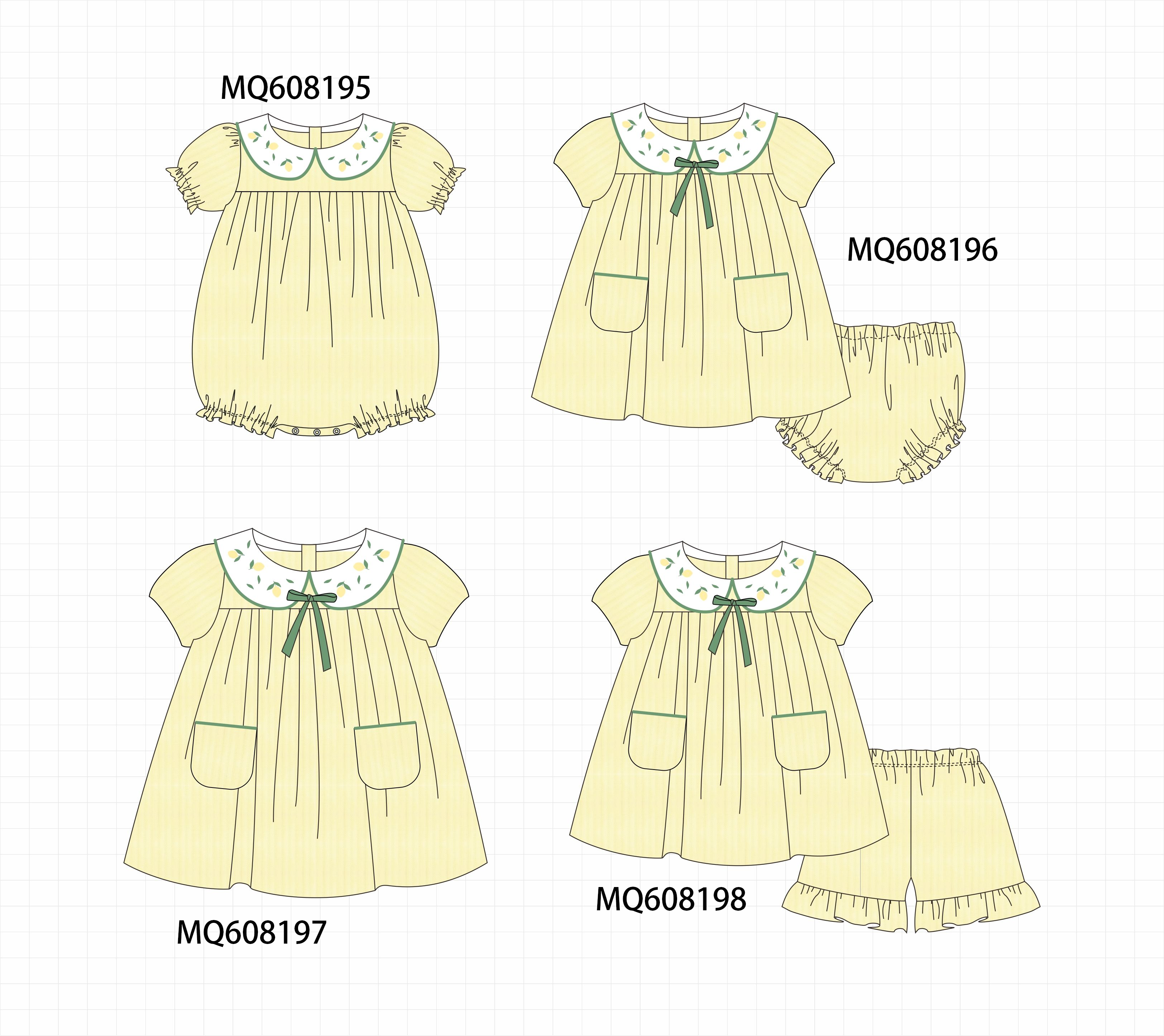 PO103 Yellow lemon embroidery collection