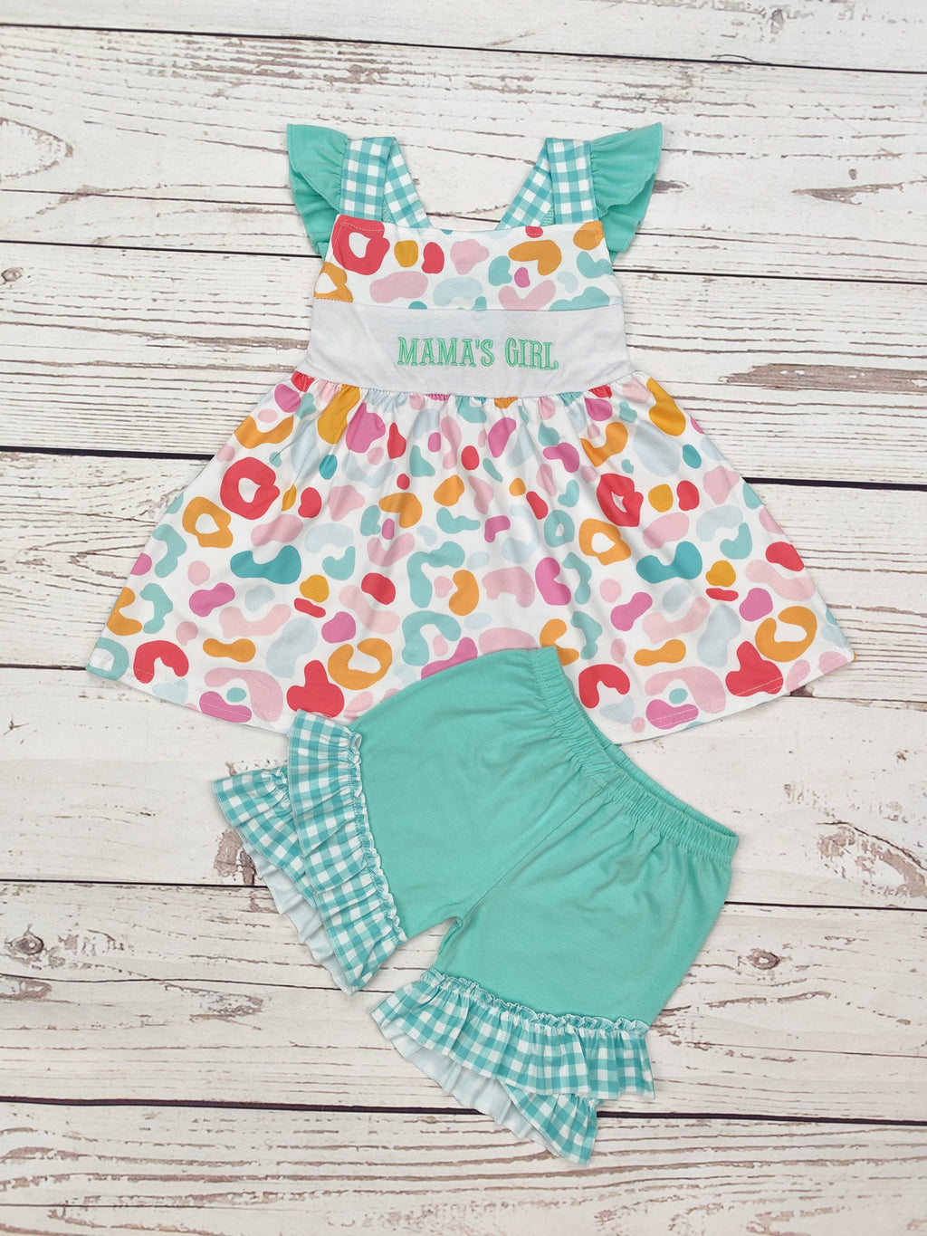 Mama's Girl Appliqué Cheetah Set