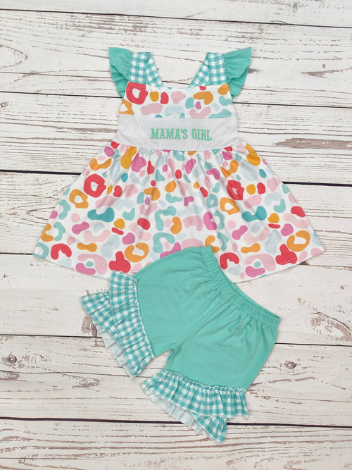 Mama's Girl Appliqué Cheetah Set