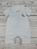 Duck Appliqué Stripe Printed Baby Boy Romper