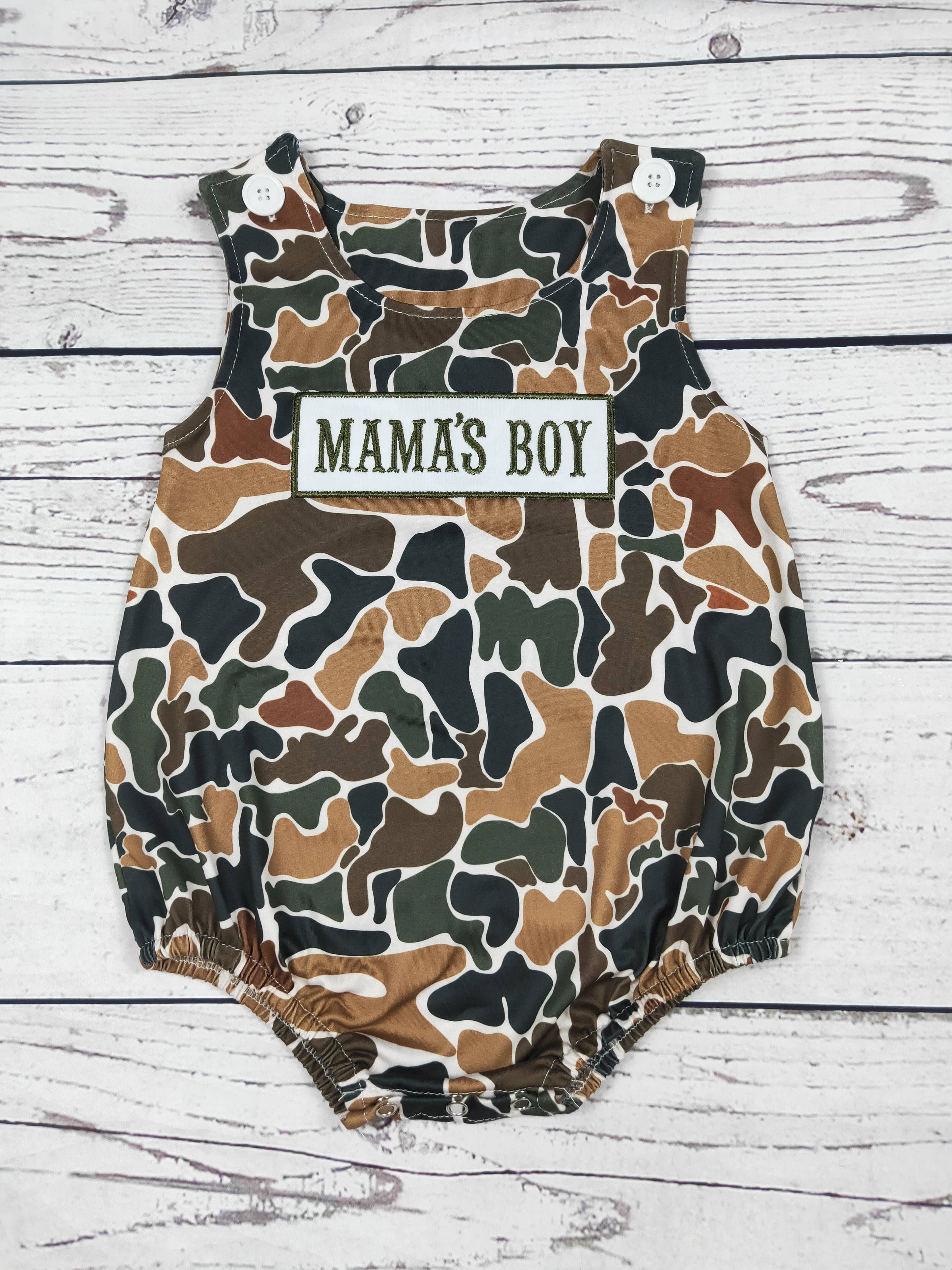 Mama's Boy Appliqué Camo Bubble