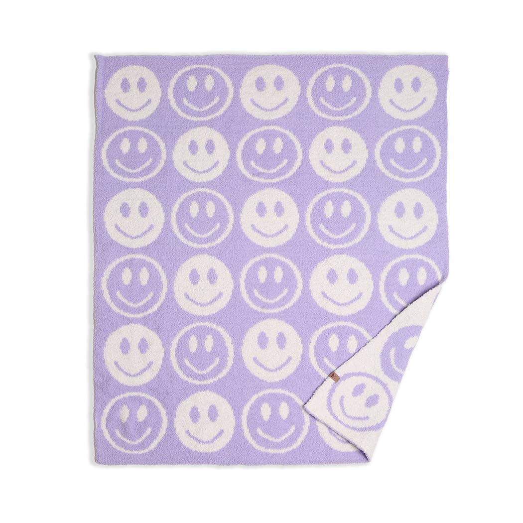 Happy Face Pattern Kids Throw Blanket