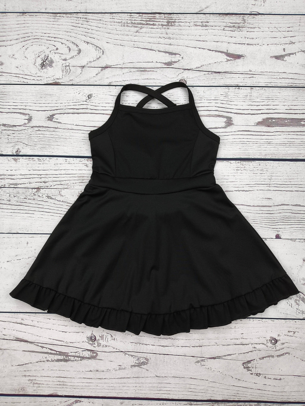 Black Athletic Dress with Ruffle