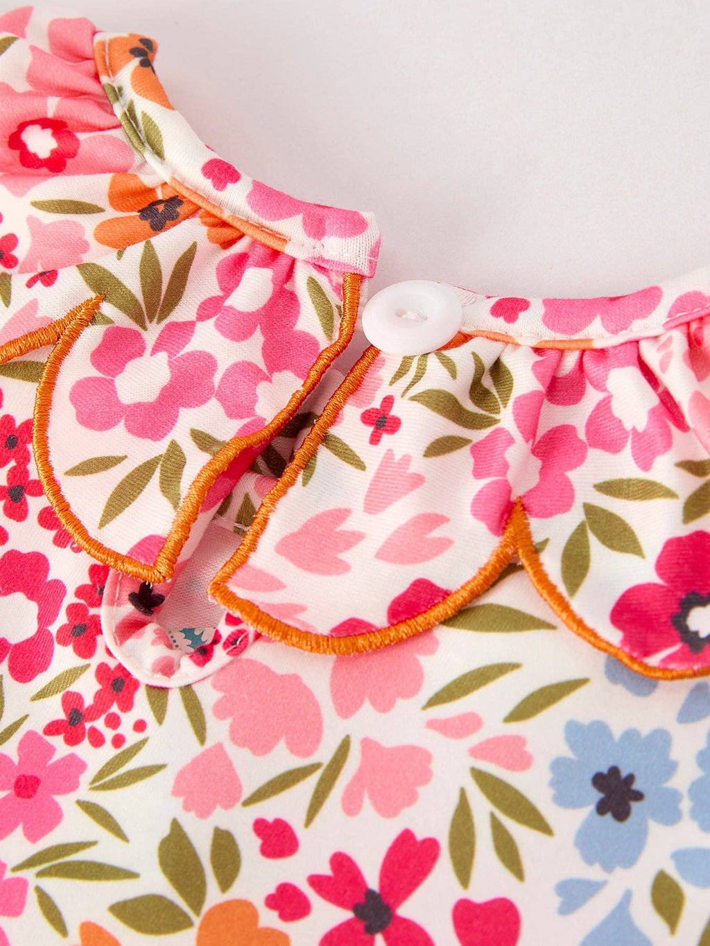 Pumpkin Bow Smock Floral Dress