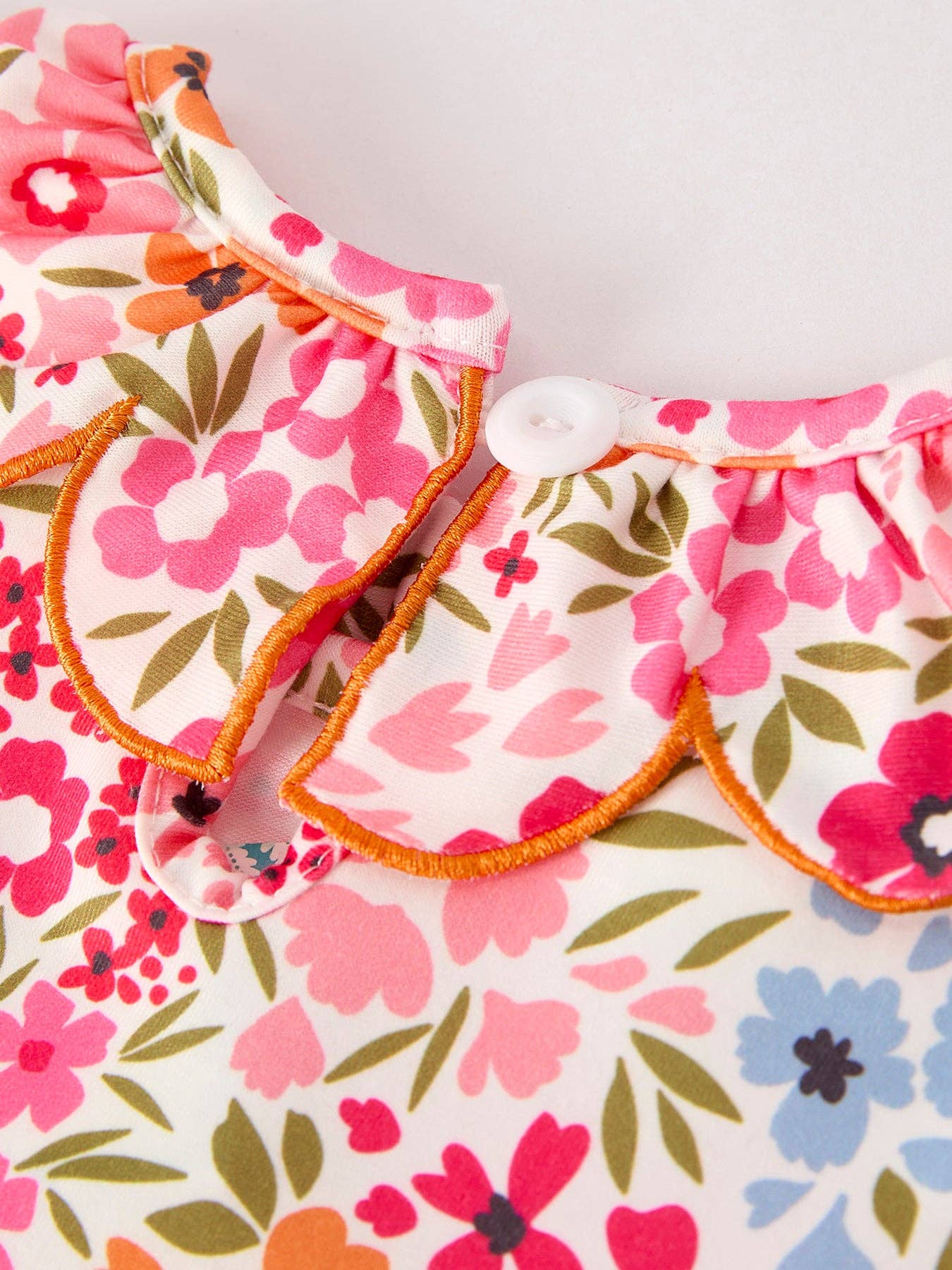 Pumpkin Bow Smock Floral Dress