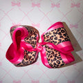 6" Hot Pink/ Light Pink/ Cheetah Hairbow