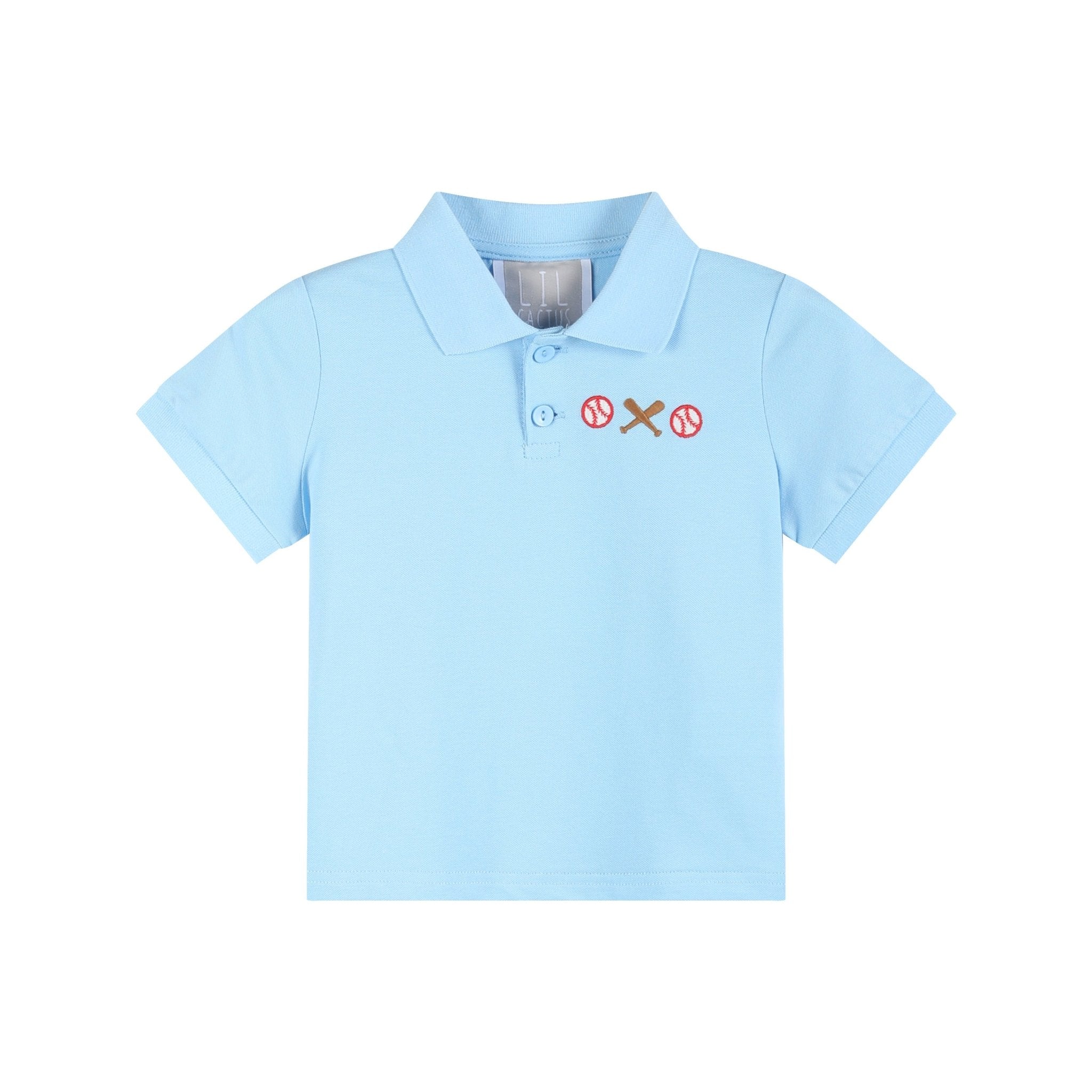 Blue Baseball Polo Shirt