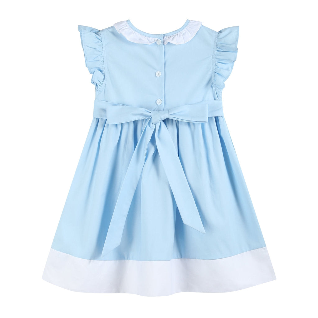 Blue Big Sister Smocked Dress