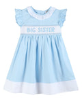 Blue Big Sister Smocked Dress