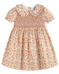 Brown Floral Collared Dress