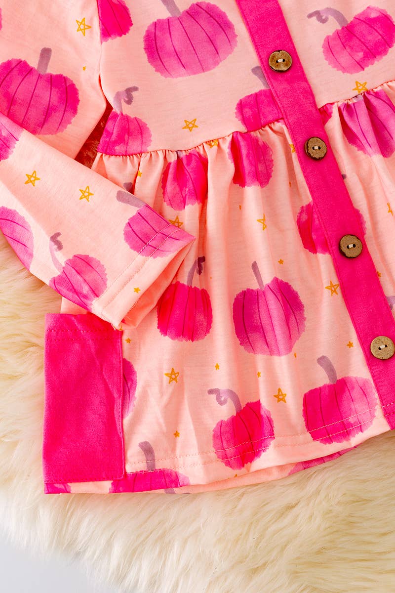 PUMPKIN PRINTED ON TUNIC WITH POCKETS AND LEGGINGS