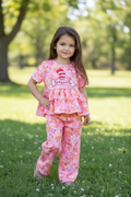 Seussville ruffle tunic w/ straight pants