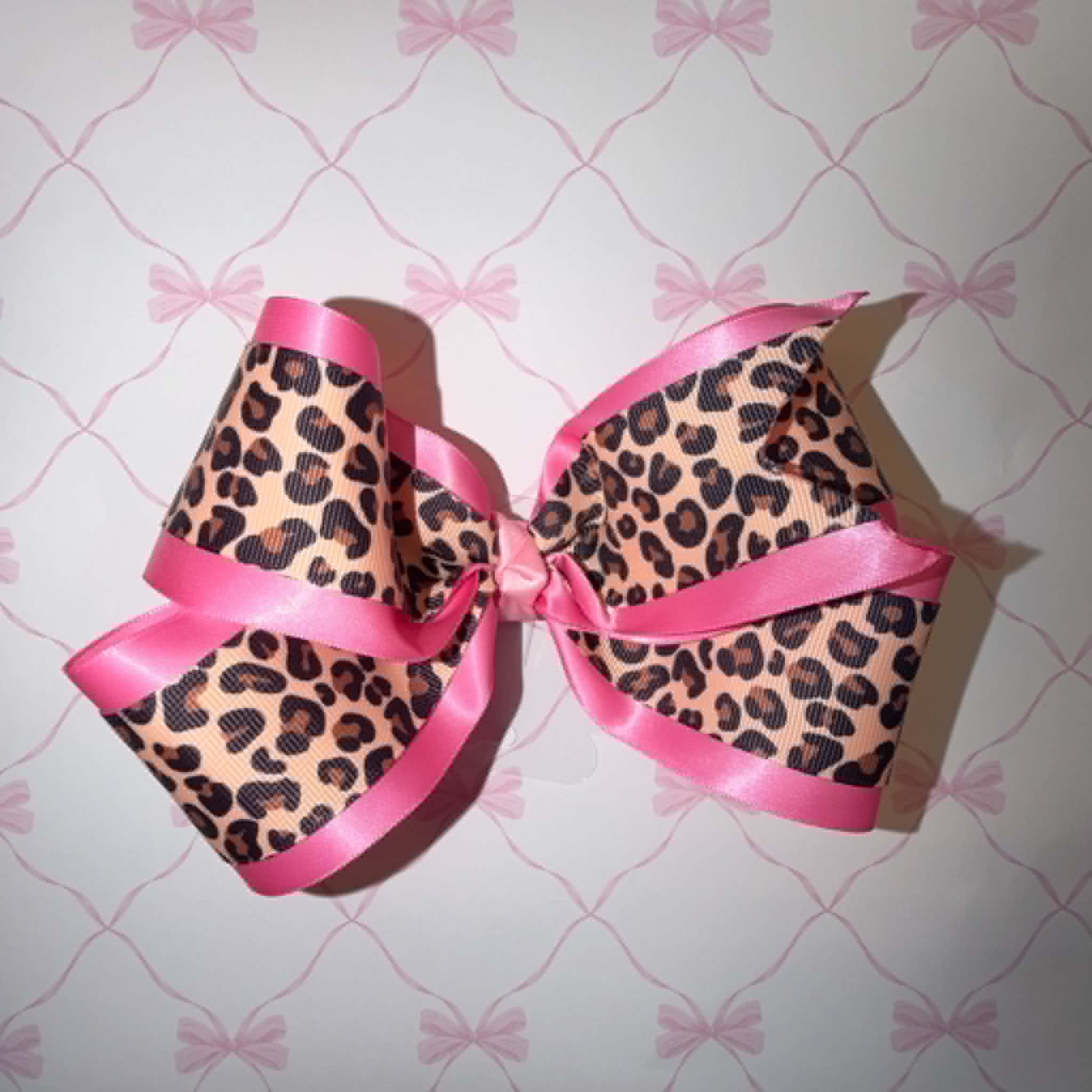 6" Pink/Cheetah Hairbow