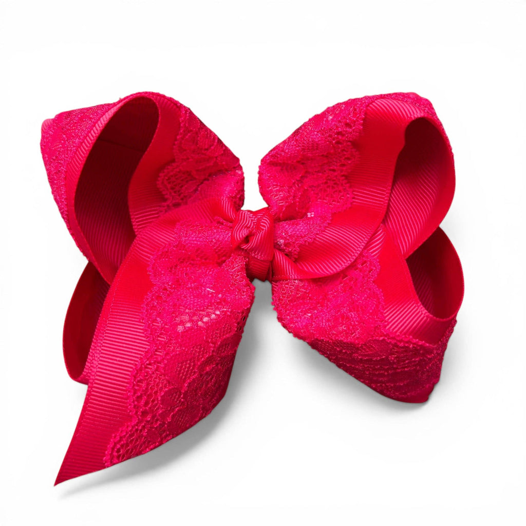 4" Lace hair bows on alligator clip