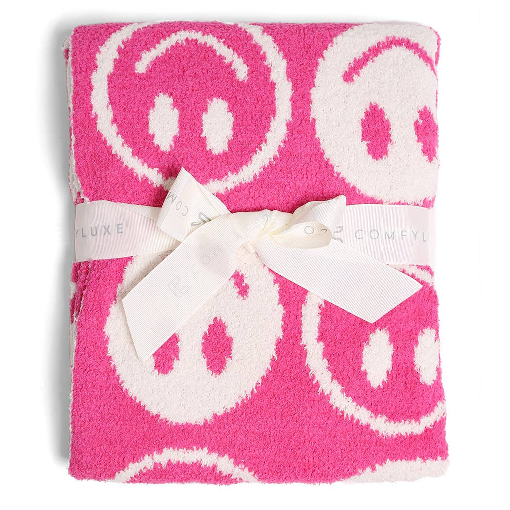 Happy Face Pattern Kids Throw Blanket