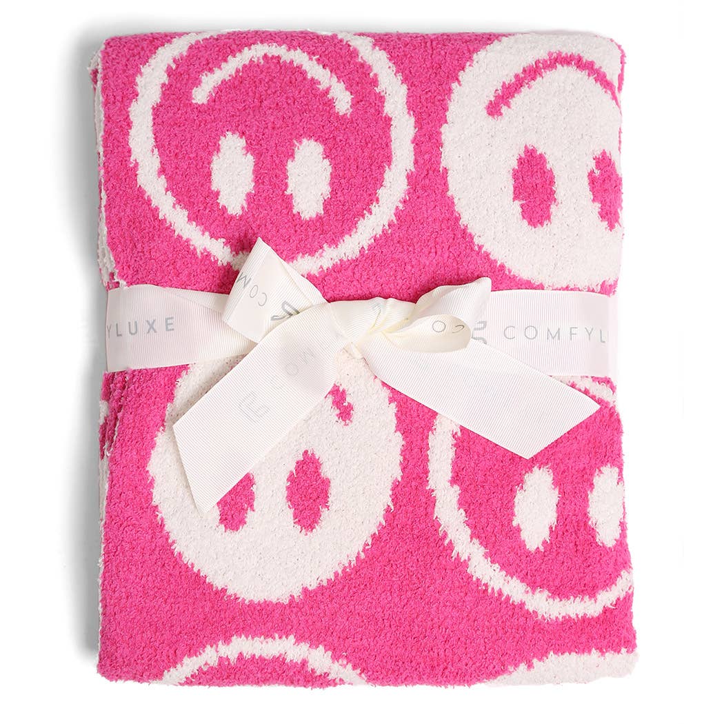 Happy Face Pattern Kids Throw Blanket