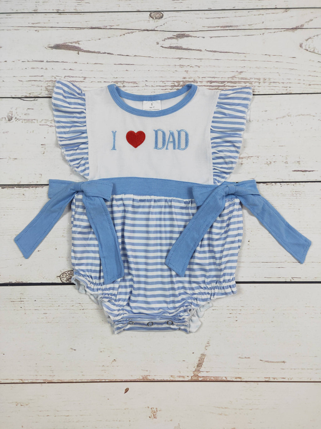 I Love DAD Appliqué Girls Bubble