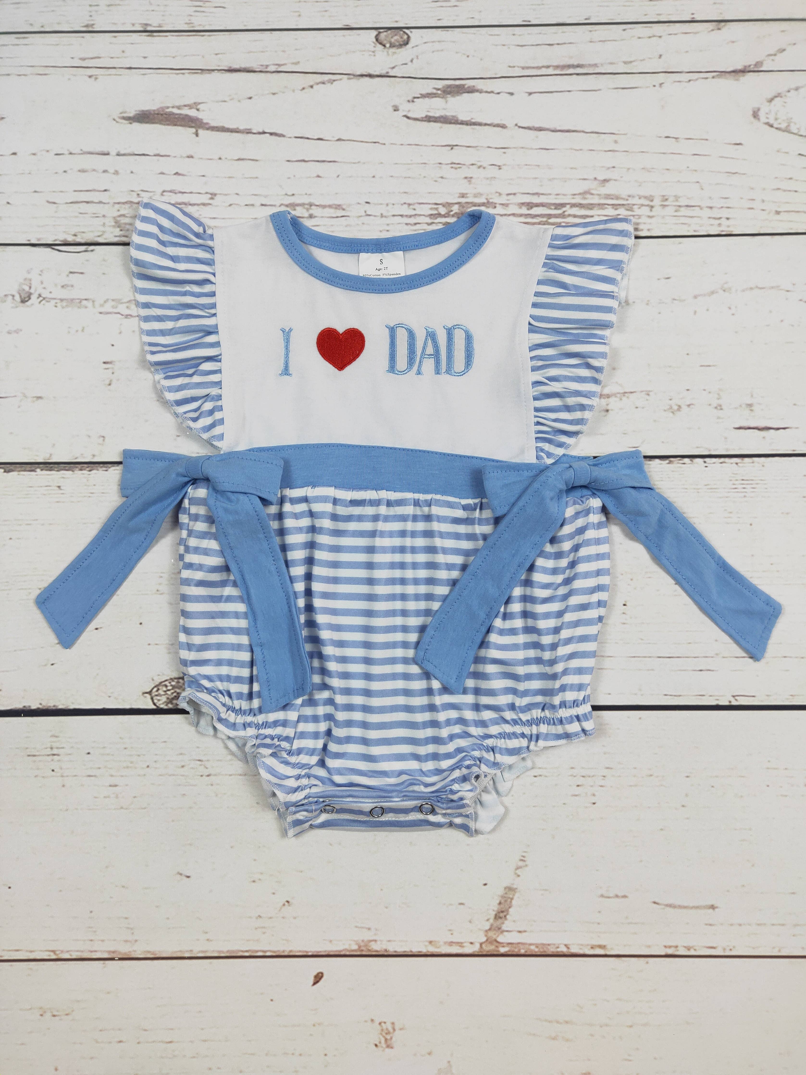 I Love DAD Appliqué Girls Bubble