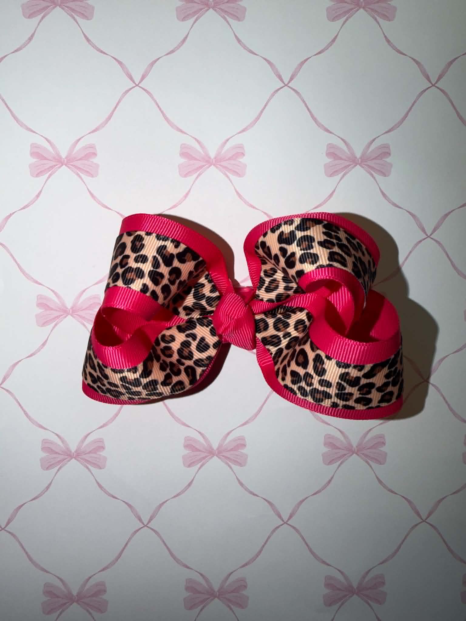 4" Hot Pink/Cheetah Hairbow