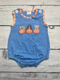 Baby Boy Puppy Pumpkin Appliqué Bubble