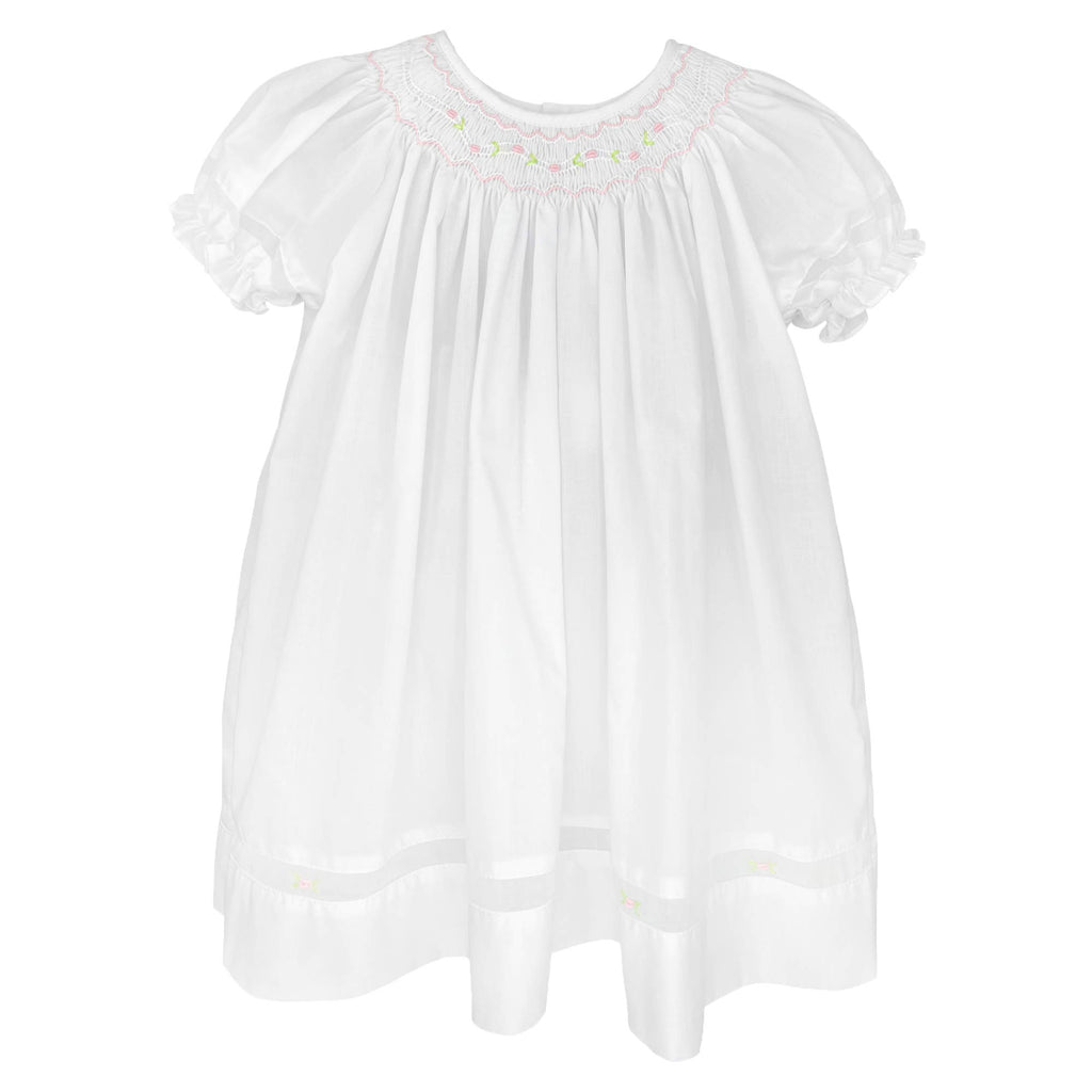 Smocked Day gown with Voile Insert