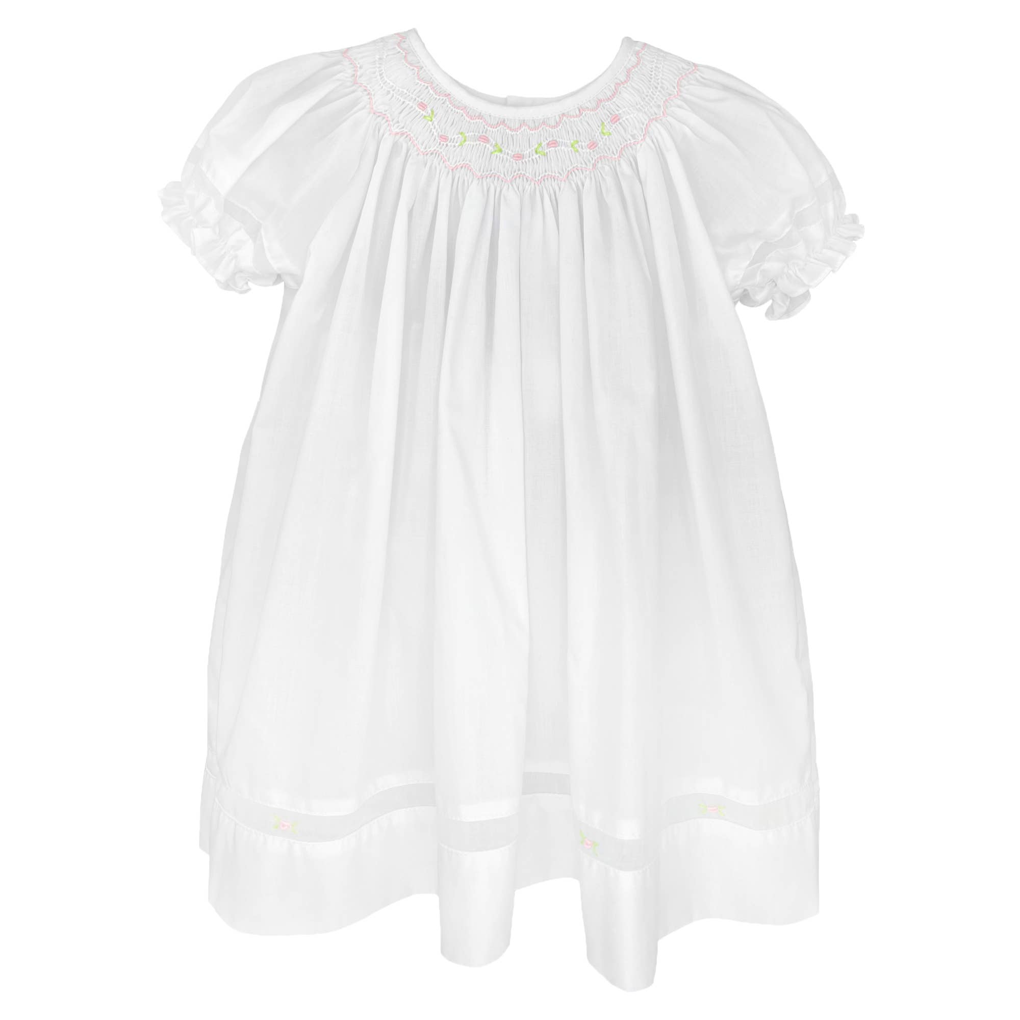 Smocked Day gown with Voile Insert