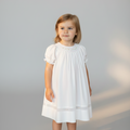 Smocked Day gown with Voile Insert