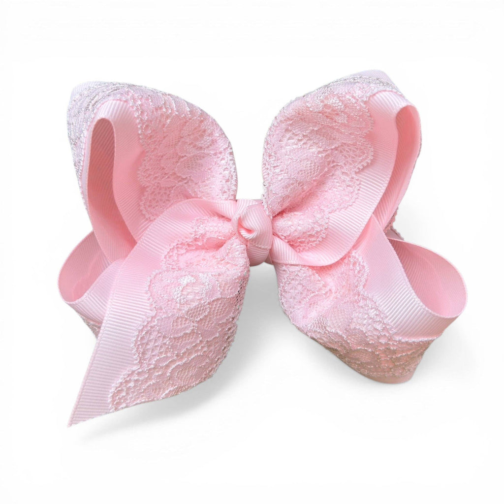 4" Lace hair bows on alligator clip