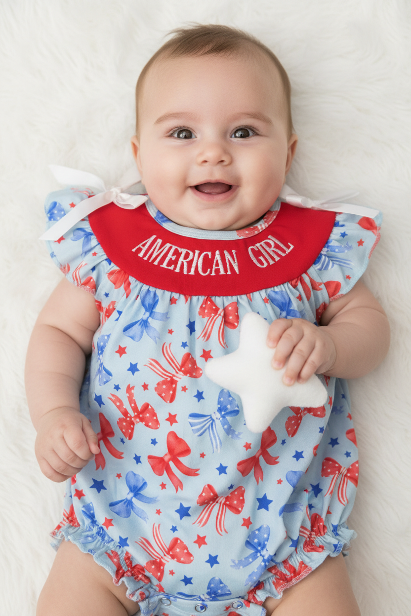 American Girl Appliqué Bubble