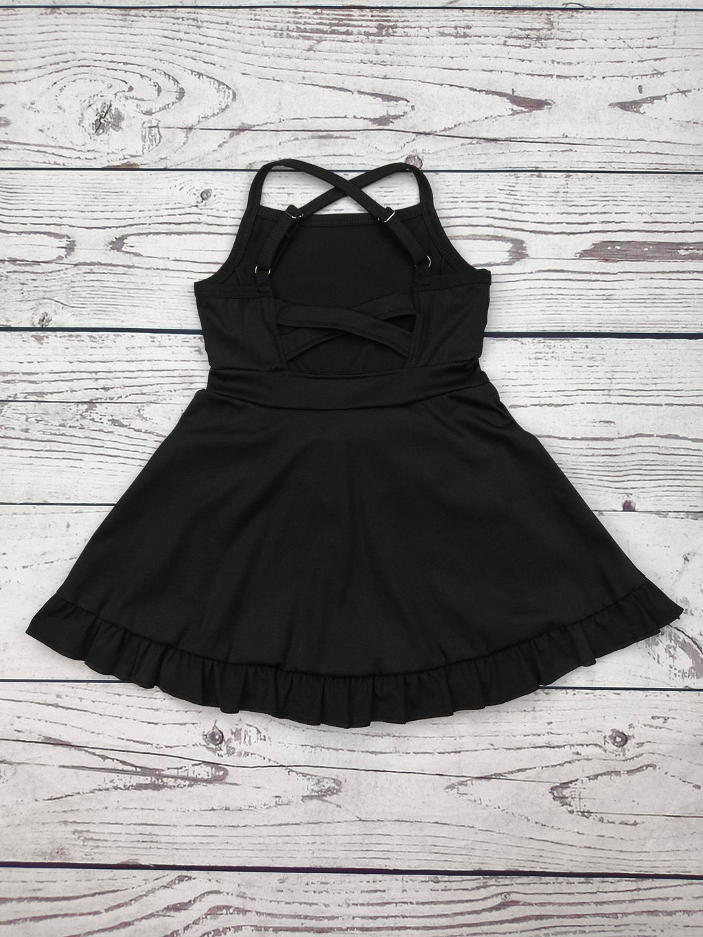 Black Athletic Dress with Ruffle