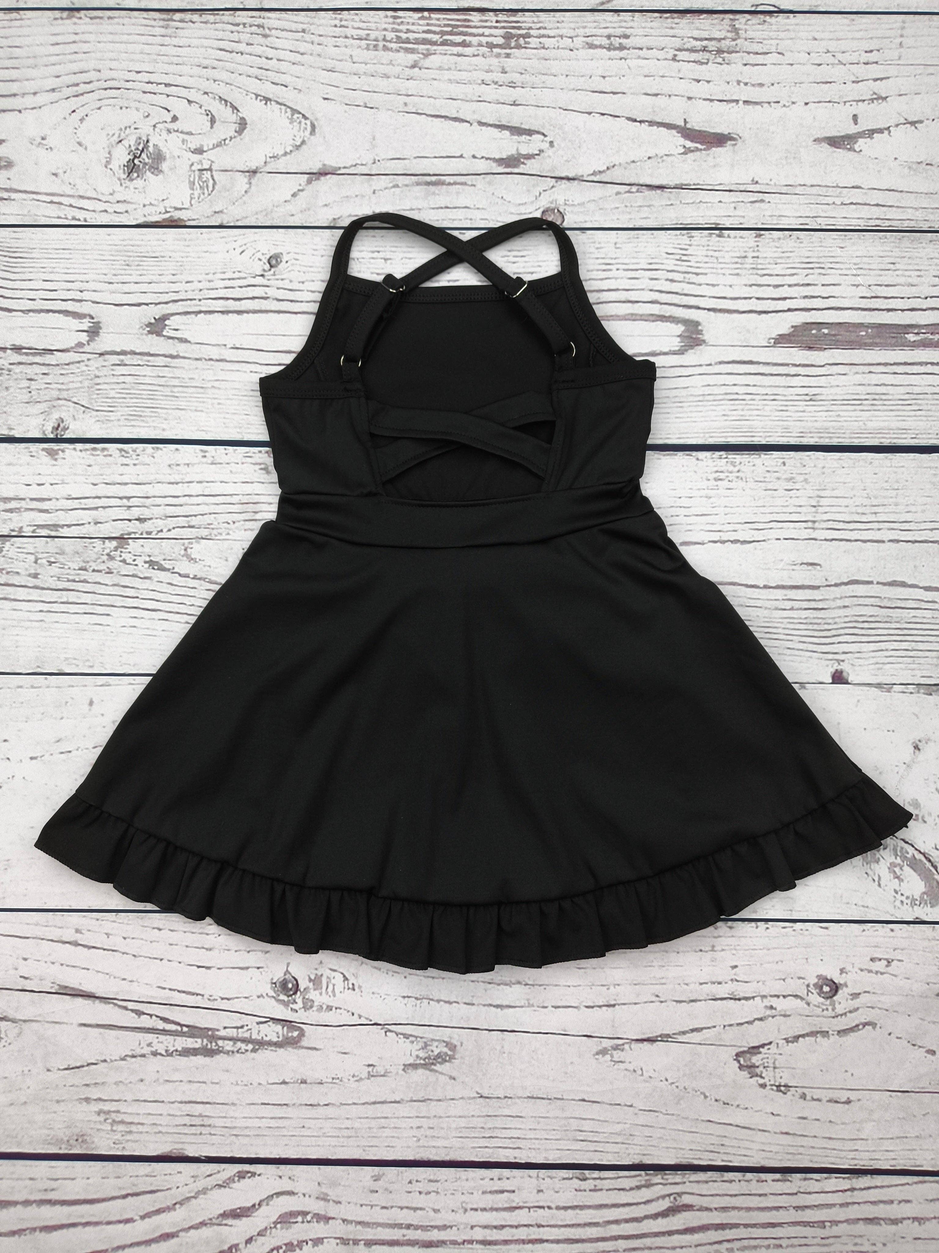 Black Athletic Dress with Ruffle