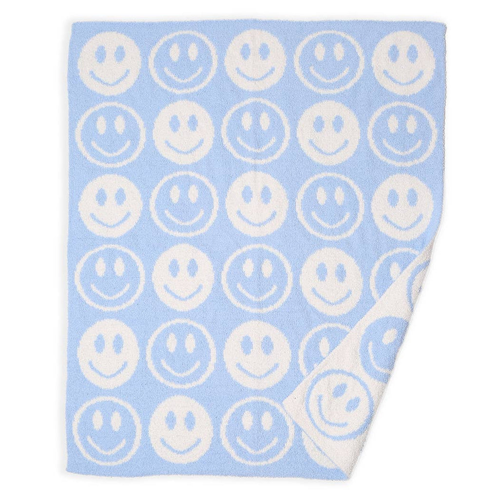Happy Face Pattern Kids Throw Blanket