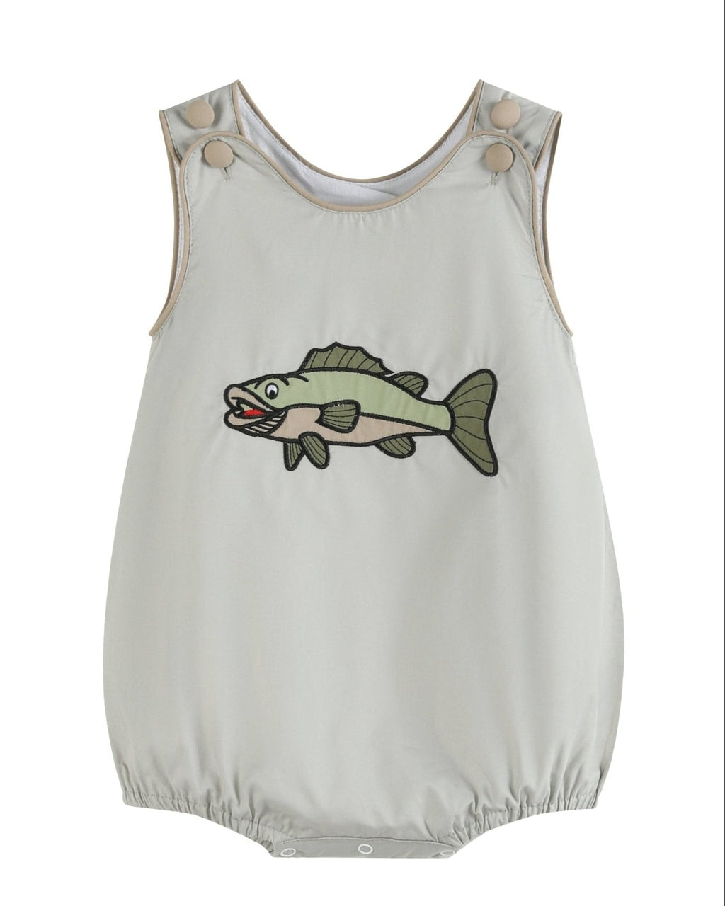 Khaki Green Fish Bubble Romper