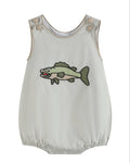 Khaki Green Fish Bubble Romper