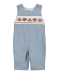 Light Blue Pinstripe Turkey Smocked Longalls