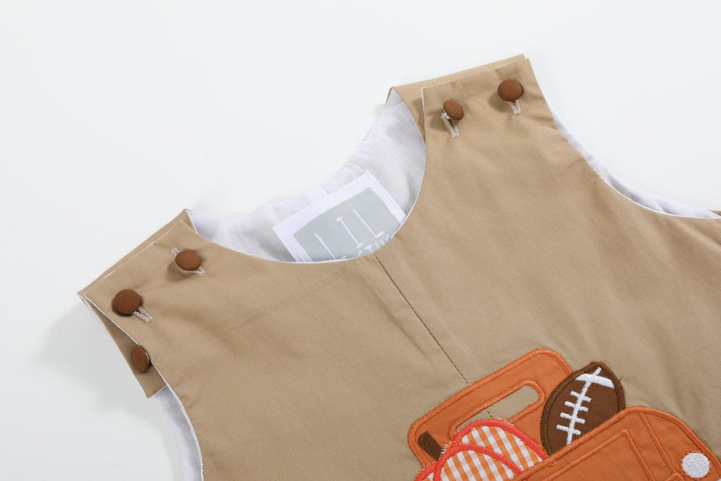Light Brown Pumpkin Football Truck Longalls