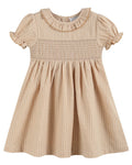 Light Brown Smocked Ruffle Dress