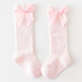 Pink Cotton/Poly Lace Knee High Socks with Bow