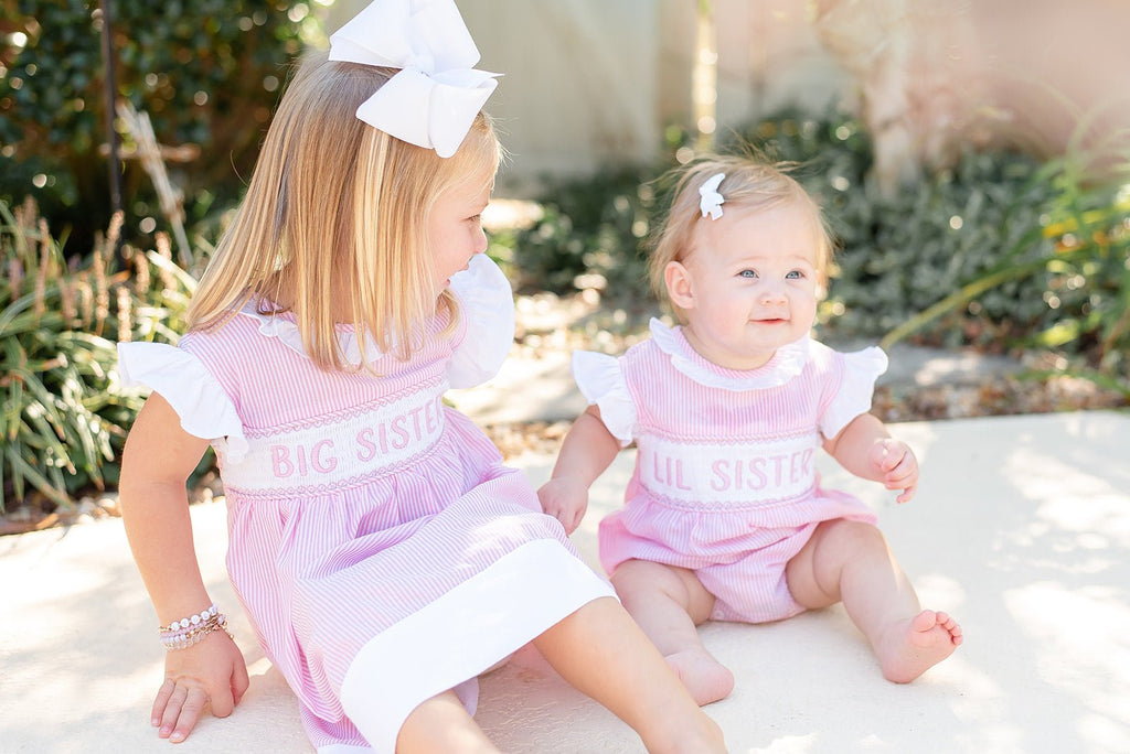 Pink Striped Big Sister Smocked Dress