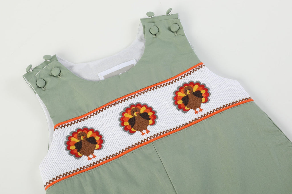 Sage Green Turkey Smocked Longalls