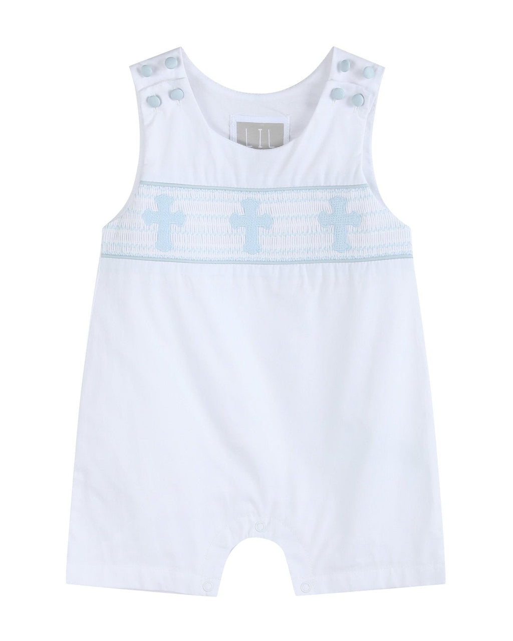 White and Blue Holy Smocked Jon Jon